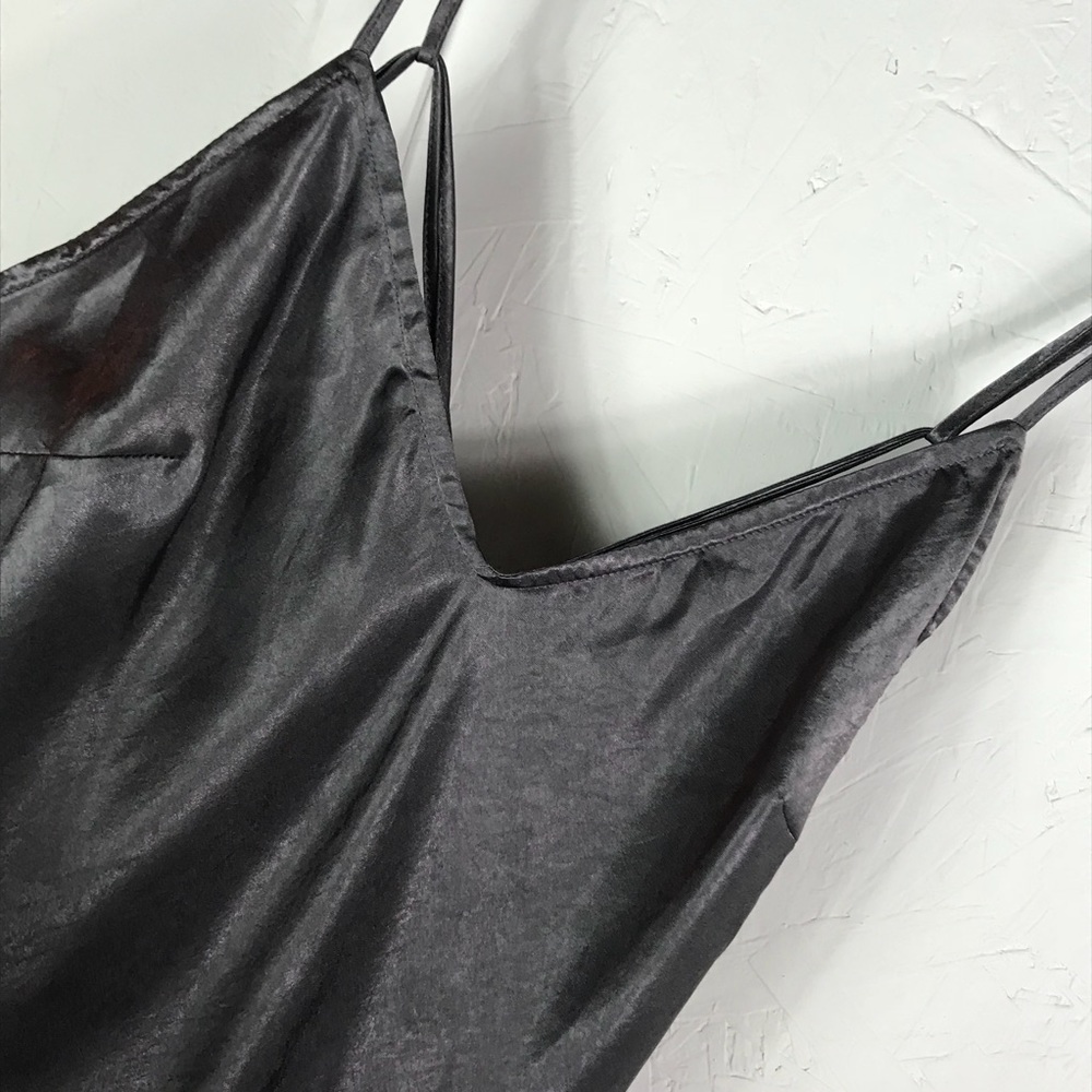 Topshop dark gray limited edition satin slip dress - Picture 3 of 4